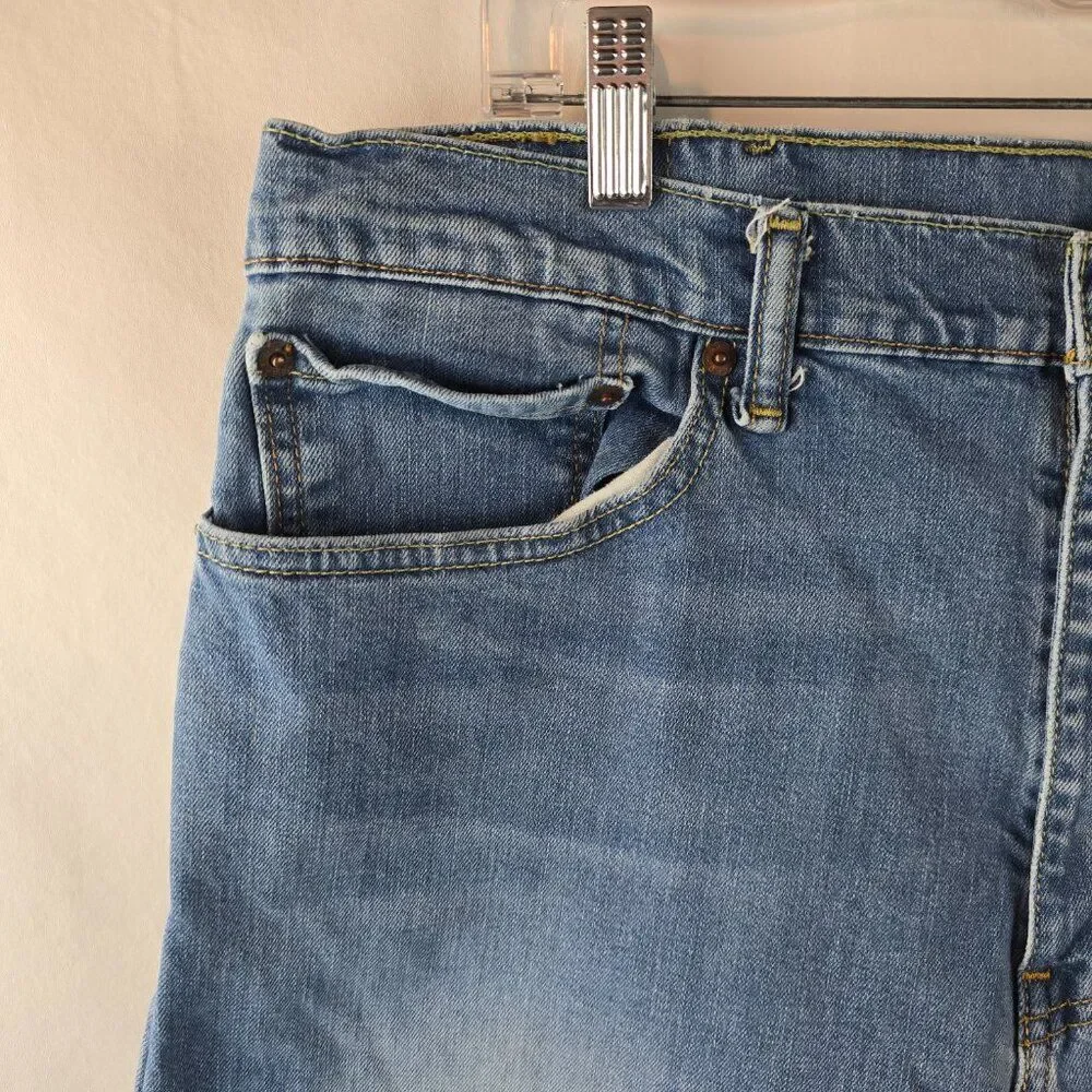 Levi’s 505 Jeans Mens 38x30 Blue Denim Straight Leg Regular Medium Wash Stretch